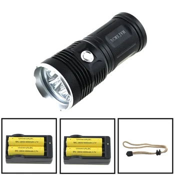 Bright Rechargeable Searchlight Handheld LED Flashlight 8000 Lumens 6T6 Tactical Flashlight With 18650 Battery Charger 3 Modes
Bright Rechargeable Searchlight Handheld LED Flashlight 8000 Lumens 6T6 Tactical Flashlight With 18650 Battery Charger 3 Modes
