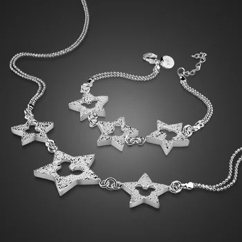 Fashion Design Female Sterling Silver Jewelry Set 925 Silver Star Mickey Tassel Necklace Bangle bracelet Charm Lad Accessories
Fashion Design Female Sterling Silver Jewelry Set 925 Silver Star Mickey Tassel Necklace Bangle bracelet Charm Lad Accessories