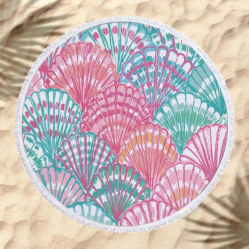 Colorful Shell Printed Microfiber Round Beach Towel 150cm Shower Bath Towels Large Adult Children Camping Picnic Carpet Yoga Mat
Colorful Shell Printed Microfiber Round Beach Towel 150cm Shower Bath Towels Large Adult Children Camping Picnic Carpet Yoga Mat