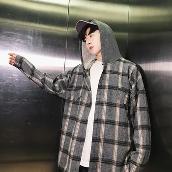 Shirt Men Fashion Plaid Autumn New Casual Bomber Jacket Male Clothes Outwear Streetwear Loose Hooded Long Sleeve Shirt Man
Shirt Men Fashion Plaid Autumn New Casual Bomber Jacket Male Clothes Outwear Streetwear Loose Hooded Long Sleeve Shirt Man