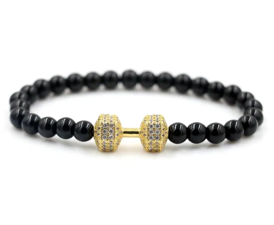 BPPCCR Black onyx 6mm beads Barbell Cubic zirconia Dumbbell Chakra Bracelets Beads Micro Pave hombres Chakra pulseira
BPPCCR Black onyx 6mm beads Barbell Cubic zirconia Dumbbell Chakra Bracelets Beads Micro Pave hombres Chakra pulseira