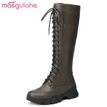 Masgulahe new pu+genuine leather boots for ladies womens shoes lace up knee high boots zipper round toe autumn winter boots
Masgulahe new pu+genuine leather boots for ladies womens shoes lace up knee high boots zipper round toe autumn winter boots