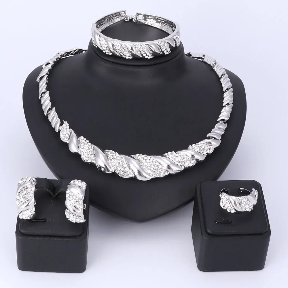 Women Silver Colors Jewelry Sets Nigerian Wedding African Beads Crystal Bridal Necklace Earring Ring Ethiopian Jewelry Sets
Women Silver Colors Jewelry Sets Nigerian Wedding African Beads Crystal Bridal Necklace Earring Ring Ethiopian Jewelry Sets