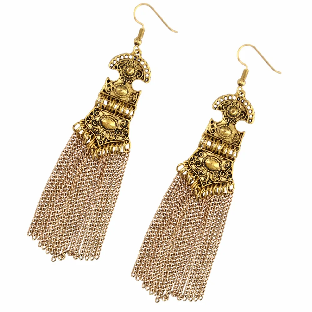 Bohemian Gypsy Unique Antique Silver Gold New Fashion Hook Earring Carved Flower Tassel Chain Long Earrings For Women Jewelry
Bohemian Gypsy Unique Antique Silver Gold New Fashion Hook Earring Carved Flower Tassel Chain Long Earrings For Women Jewelry