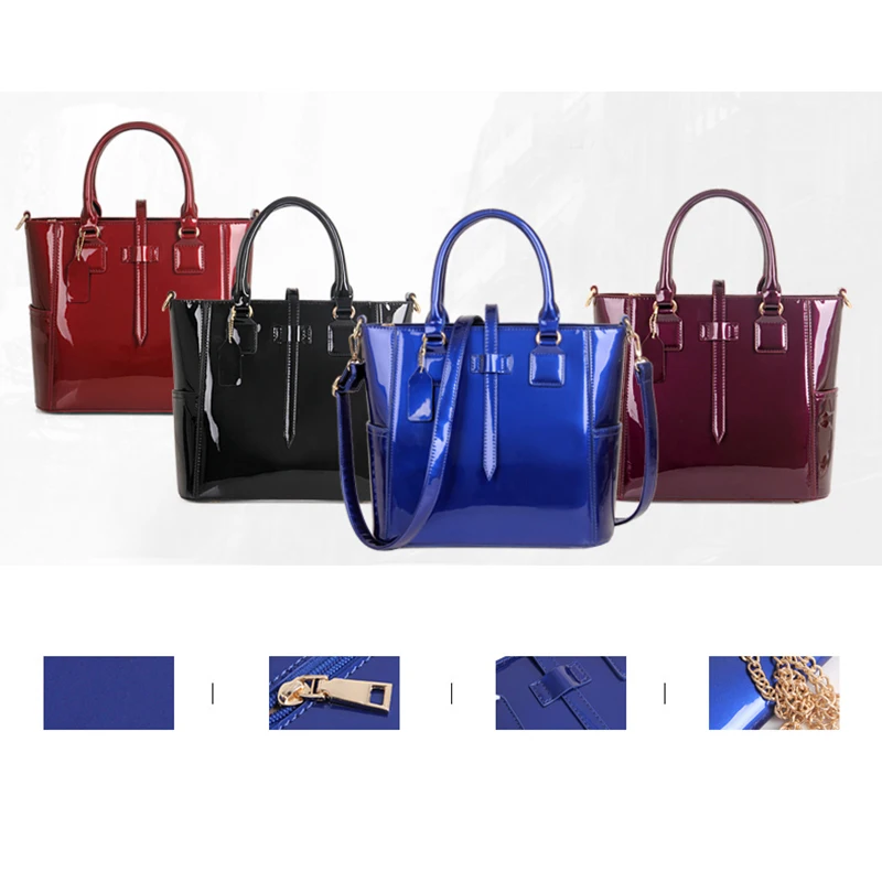 Women Patent Leather Shoulder Handbags Female Composite Bag Metal Designer Messenger Bag
Women Patent Leather Shoulder Handbags Female Composite Bag Metal Designer Messenger Bag