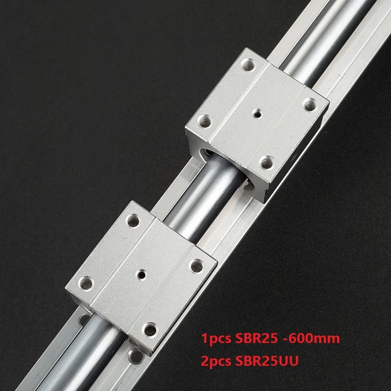 

1pcs SBR25 L-600mm support rail linear guide + 2pcs SBR25UU linear bearing blocks for CNC router parts