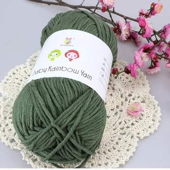 

Wholesale 500g Worsted Baby Cotton Wool Crochet Thick Yarn For Hand Knitting Eco-Friendly Dyed Blended Blanket Sweater Thread