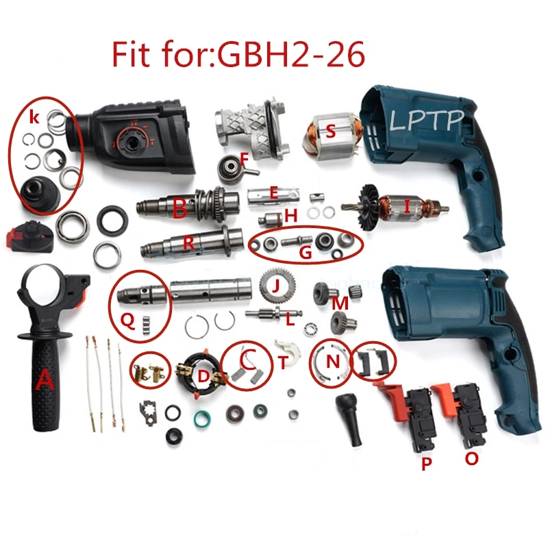 200mm Electric Hammers Handle Parts Power Tool Fittings Drill For BOSCH 20 22 24 