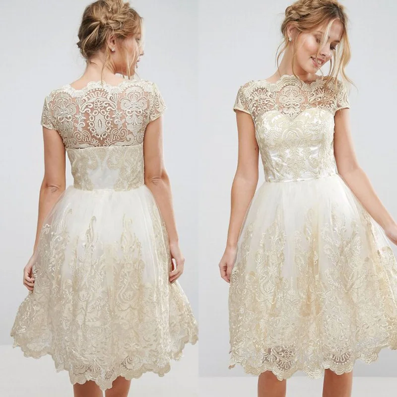 Petite Lace Embroidery Floral Dresses