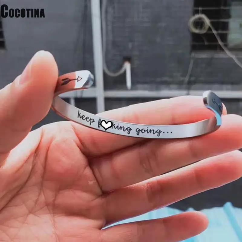 Keep Going Bracelet 6mm Cuff Bangle for Her and Him Inspirational Jewelry Gift New Year Graduation
Keep Going Bracelet 6mm Cuff Bangle for Her and Him Inspirational Jewelry Gift New Year Graduation