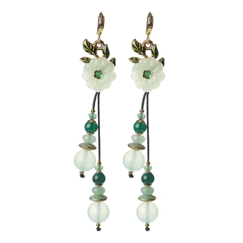 2019 new antique retro pendant earrings earrings national style long earrings high-grade jewelry green female
2019 new antique retro pendant earrings earrings national style long earrings high-grade jewelry green female