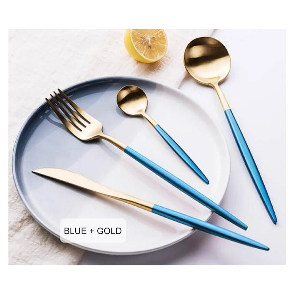

304 Stainless Steel Cutlery Cutlery Set Table Set Storage Tableware PVD Titanium Coated Spray Hot Non-disposable Tableware