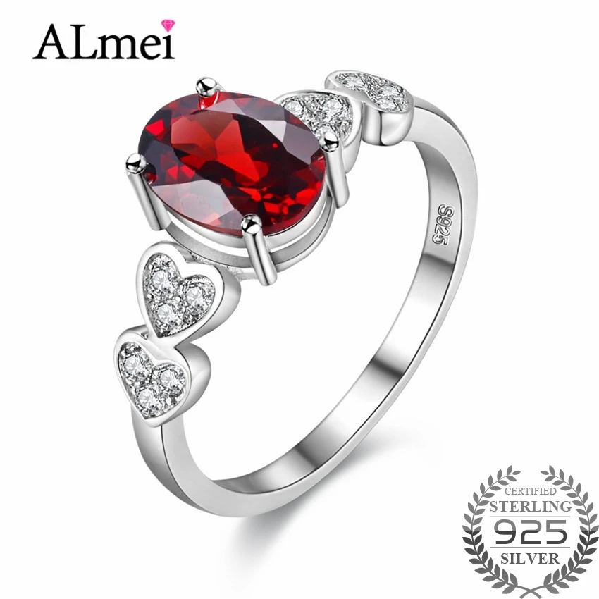 Almei 1ct Retro Red Garnet Love Heart Engagement Rings 925 Sterling Silver Costume Jewelry for Women with Gift Box 40% FJ024
Almei 1ct Retro Red Garnet Love Heart Engagement Rings 925 Sterling Silver Costume Jewelry for Women with Gift Box 40% FJ024