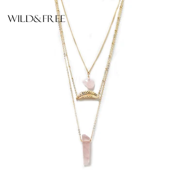 Women 3 Layer Necklace & Pendant Gold Leaf Pink Natural Stone Multilayer Sweater Chain Collar Necklace Jewelry Gift
Women 3 Layer Necklace & Pendant Gold Leaf Pink Natural Stone Multilayer Sweater Chain Collar Necklace Jewelry Gift