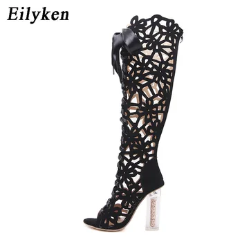 Eilyken Over The Knee Thigh High Boots Open Toe Gladiator Sandals Sexy Party Club Wear Women Square heel Crystal Shoes 12CM
Eilyken Over The Knee Thigh High Boots Open Toe Gladiator Sandals Sexy Party Club Wear Women Square heel Crystal Shoes 12CM