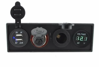 IZTOSS 12V/24V 3.1A USB port,cigarette lighter socket,Power socket and voltmeter with housing holder panel for car boat truck
IZTOSS 12V/24V 3.1A USB port,cigarette lighter socket,Power socket and voltmeter with housing holder panel for car boat truck