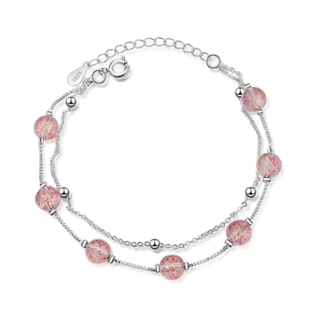 Wholesale 925 sterling silver fashion pink Natural Strawberry Crystal ladies bracelets jewelry women Valentine's Day gift cheap
Wholesale 925 sterling silver fashion pink Natural Strawberry Crystal ladies bracelets jewelry women Valentine's Day gift cheap