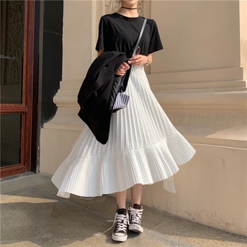 Elegant High Waist Irregular Pleated Women Skirt Solid Summer Female Mid-length Chiffon Skirts 2019 Party Vestidos femme
Elegant High Waist Irregular Pleated Women Skirt Solid Summer Female Mid-length Chiffon Skirts 2019 Party Vestidos femme