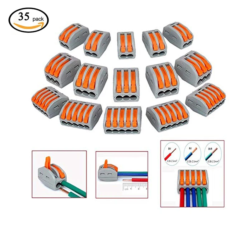 222 WAGO Lever-Nut Assortment Pack Conductor Compact Wire Connectors Mini Fast Wire ConnectorsUniversal Compact Wiring Connect
222 WAGO Lever-Nut Assortment Pack Conductor Compact Wire Connectors Mini Fast Wire ConnectorsUniversal Compact Wiring Connect