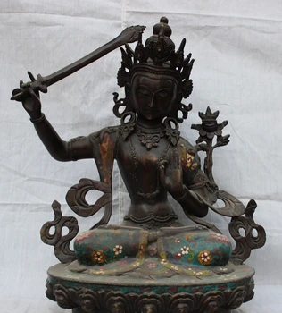 USPS to USA S1665 17" Tibet Cloisonne Purple Bronze Manjushri Buddha Statue Manjusri Bodhisattva 
USPS to USA S1665 17" Tibet Cloisonne Purple Bronze Manjushri Buddha Statue Manjusri Bodhisattva