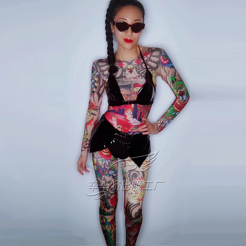 2018 Cartoon Pattern Spandex Jumpsuit Women Singer Dancer Nightclub Bar Bodysuit Women's Birthday Celebrate Stage Leggings DJ421
2018 Cartoon Pattern Spandex Jumpsuit Women Singer Dancer Nightclub Bar Bodysuit Women's Birthday Celebrate Stage Leggings DJ421