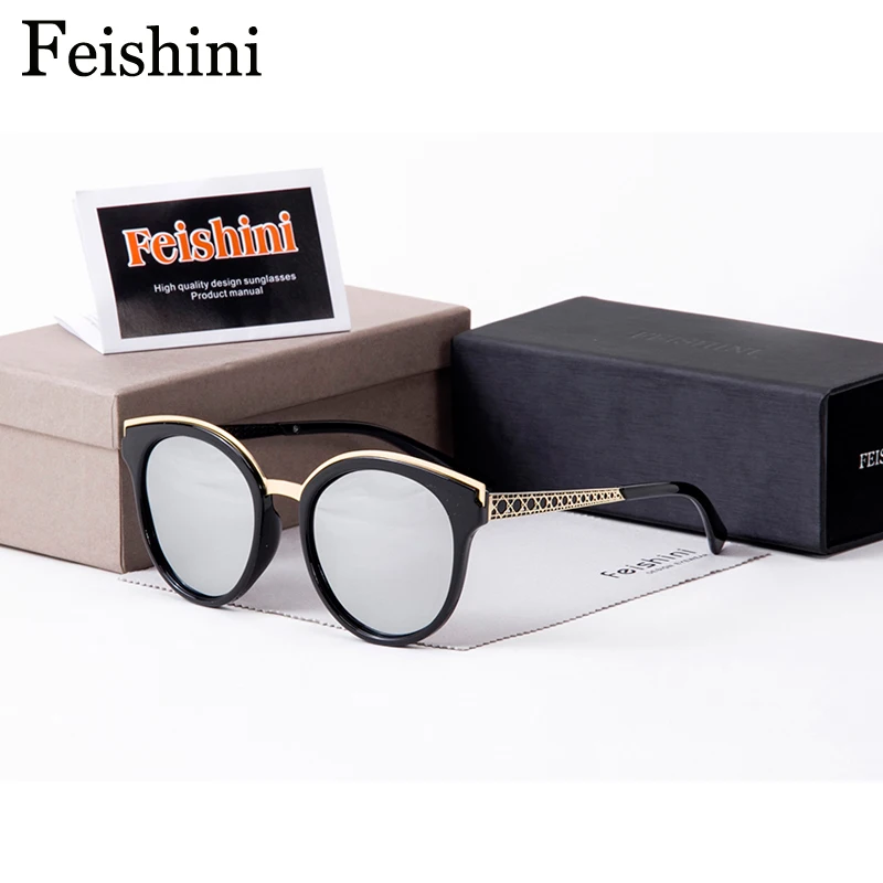 FEISHINI WPGJ046 HOT Vintage HD Sunglasses Women Polarized Brand 2017 Pattern Alloy Leg High Quality UVA Mirror Glasses Mujer
FEISHINI WPGJ046 HOT Vintage HD Sunglasses Women Polarized Brand 2017 Pattern Alloy Leg High Quality UVA Mirror Glasses Mujer