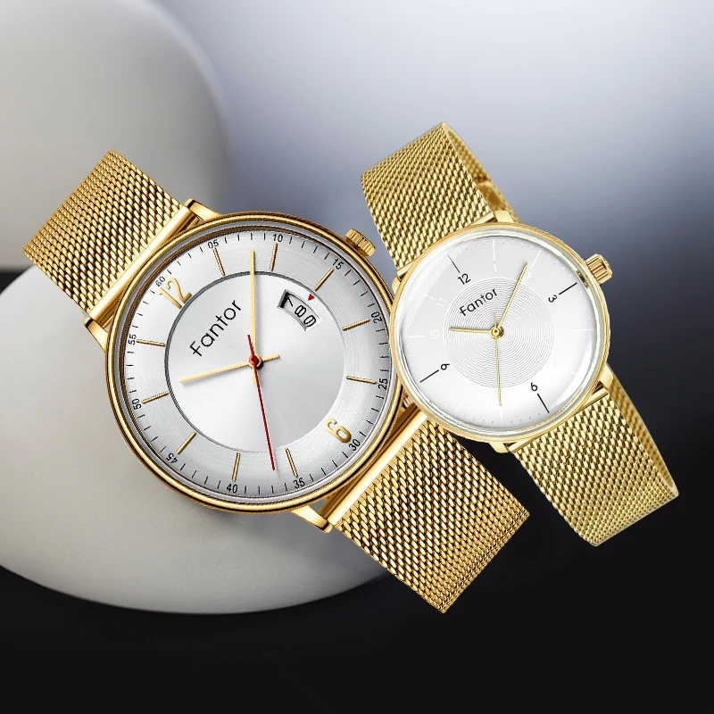 Fantor Lover's Luxury Casual Watch Couple Men Women Waterproof Mesh Belt Quartz Wristwatch Fashion Watches Set with Box
Fantor Lover's Luxury Casual Watch Couple Men Women Waterproof Mesh Belt Quartz Wristwatch Fashion Watches Set with Box