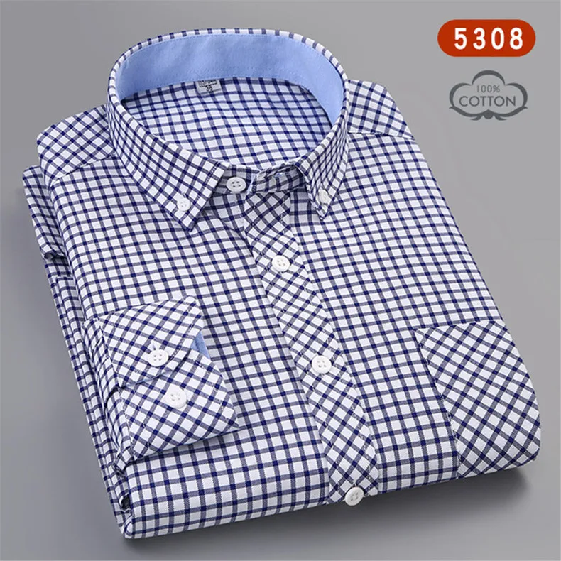 2019-New-Casual-Design-Plaid-Social-100-Cotton-Mens-Long-Sleeve-Solid-Oxford-Dress-Shirt-with.jpg_640x640 (5)
