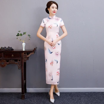 Oversize M-3XL Print Flower Women Long Qipao Vintage Slim Chinese Style Stage Show Cheongsam Elegant Summer Evening Dress
Oversize M-3XL Print Flower Women Long Qipao Vintage Slim Chinese Style Stage Show Cheongsam Elegant Summer Evening Dress