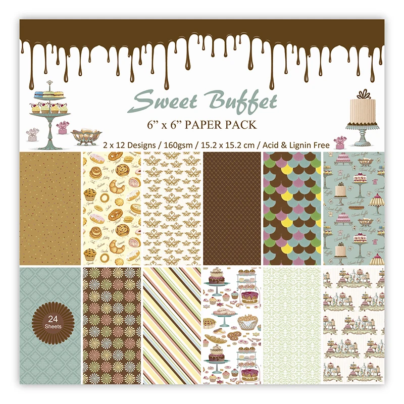 24pcs 6" Single-side Delicious Donuts pattern creative papercraft art paper handmade scrapbooking kit set books
24pcs 6" Single-side Delicious Donuts pattern creative papercraft art paper handmade scrapbooking kit set books