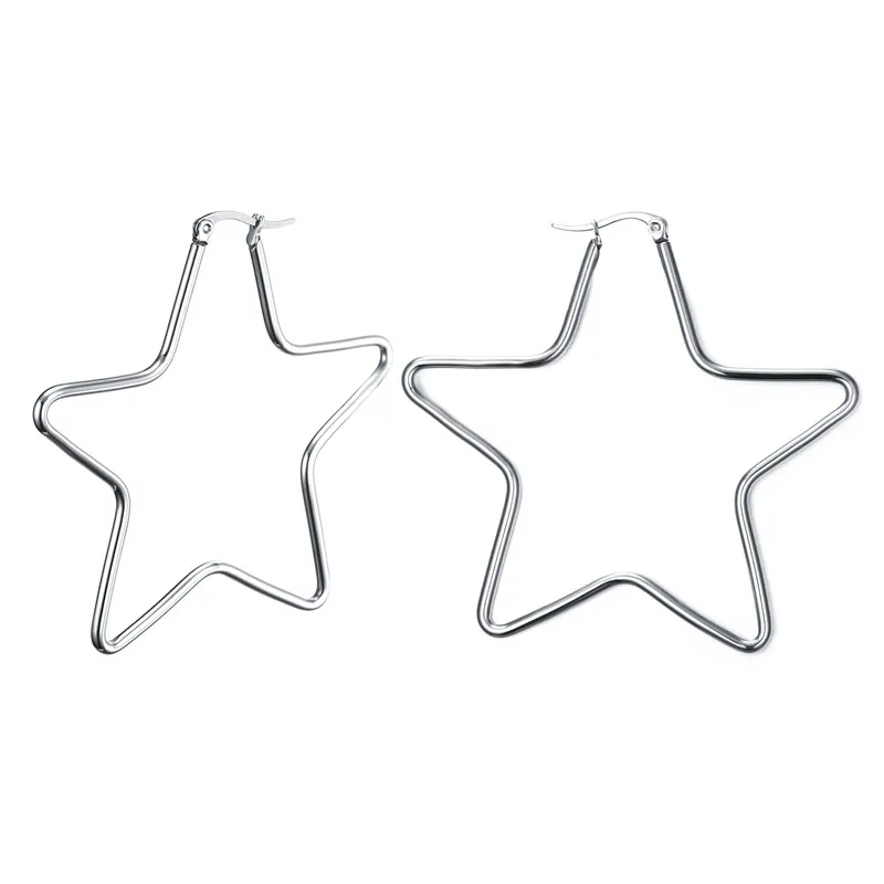 Fashion Large Star Dangle Earrings For Women Stainless Steel Ear Jewelry Punk Rock Gifts Drop Shipping. EH-092
Fashion Large Star Dangle Earrings For Women Stainless Steel Ear Jewelry Punk Rock Gifts Drop Shipping. EH-092