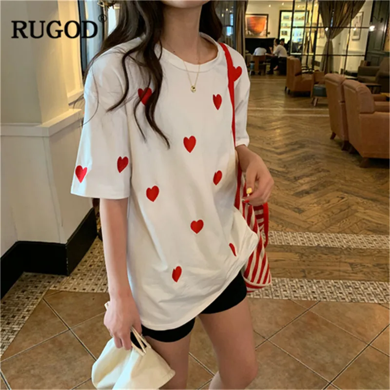 RUGOD Fashion women t shirts heart print o neck loose short sleeves tees harajuku modis tops summer night out kawaii kimino
RUGOD Fashion women t shirts heart print o neck loose short sleeves tees harajuku modis tops summer night out kawaii kimino