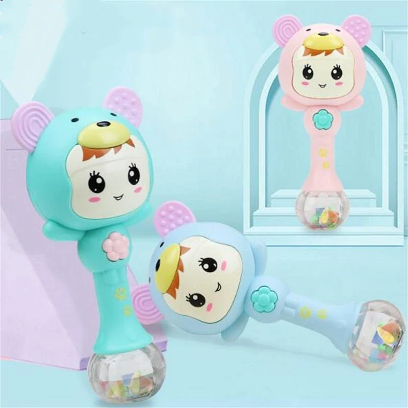 Four in one music Flashing sand hammer Baby Teether Rattles toy Educational safety material Hand Bell Early Learning Toys
Four in one music Flashing sand hammer Baby Teether Rattles toy Educational safety material Hand Bell Early Learning Toys