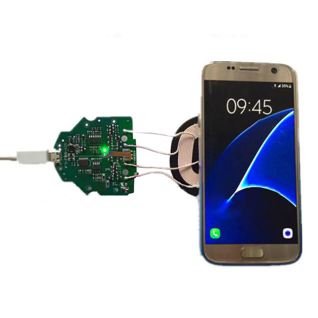 High Quality 10W Qi Fast Charging Wireless Charger PCBA Circuit Board With Dual 2 Coils