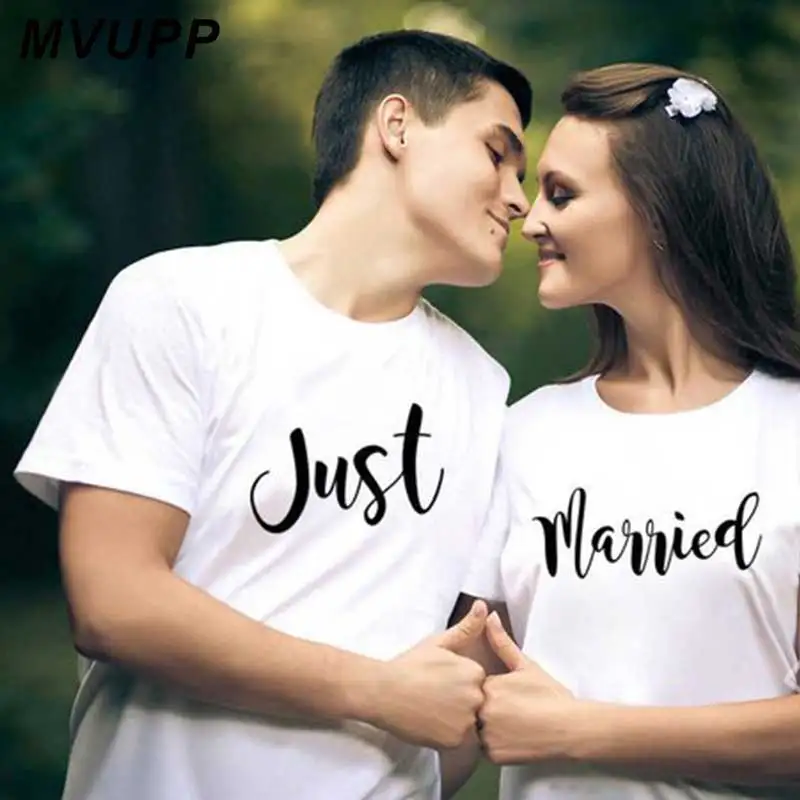 Letter Print JUST MARRIED Couple Clothes Lover Tshirt Men Women White Tee Tops Cotton Boyfriend husband and wife Summer Clothing
Letter Print JUST MARRIED Couple Clothes Lover Tshirt Men Women White Tee Tops Cotton Boyfriend husband and wife Summer Clothing