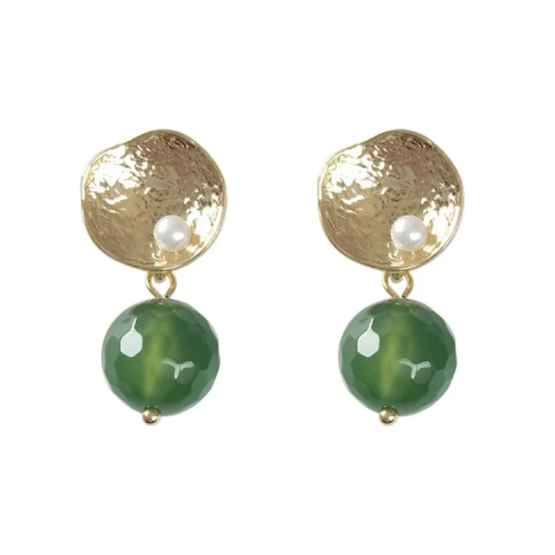 Delicate Little Metal Bowl Post Pearl Green Ball pendant Earrings For Women Jewelry
Delicate Little Metal Bowl Post Pearl Green Ball pendant Earrings For Women Jewelry