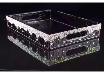 Europe Luxury 35*25cm PU leather+Diamond Cosmetics storage tray home wedding decoration tray wooden serving tray PTP13
Europe Luxury 35*25cm PU leather+Diamond Cosmetics storage tray home wedding decoration tray wooden serving tray PTP13
