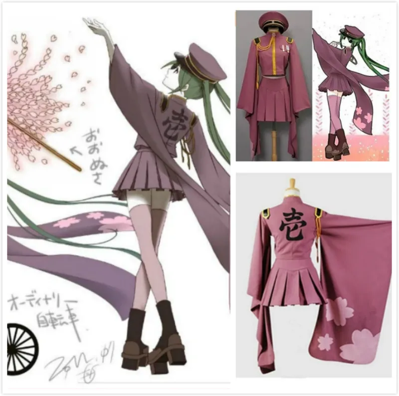 Аниме Hatsune Miku Senbonzakura Кимоно костюмы косплей Униформа платье полный комплект