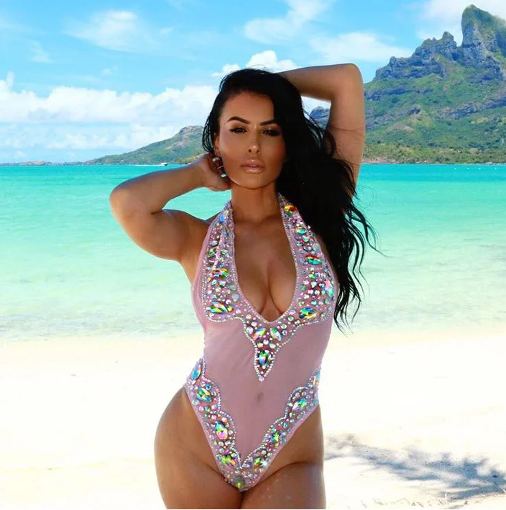 Top Quality New Pink Sleeveless Manutal Beading Backless Rayon Bandage Bodysuit Sexy Fashion Swimsuit
Top Quality New Pink Sleeveless Manutal Beading Backless Rayon Bandage Bodysuit Sexy Fashion Swimsuit