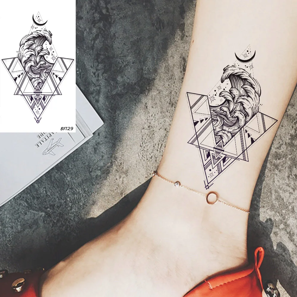 VANKIRS Triangle Sea Wave Moon Temporary Tattoos For Girl Women Waterproof Fake Black Tattoos Geometric Sticker Surf Men Art
VANKIRS Triangle Sea Wave Moon Temporary Tattoos For Girl Women Waterproof Fake Black Tattoos Geometric Sticker Surf Men Art