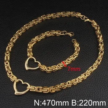 Stainless Steel Simple Jewelry Sets Gold Color 7mm Necklace and Bracelet set For Women New Style Joker Chain SFXZRY001
Stainless Steel Simple Jewelry Sets Gold Color 7mm Necklace and Bracelet set For Women New Style Joker Chain SFXZRY001