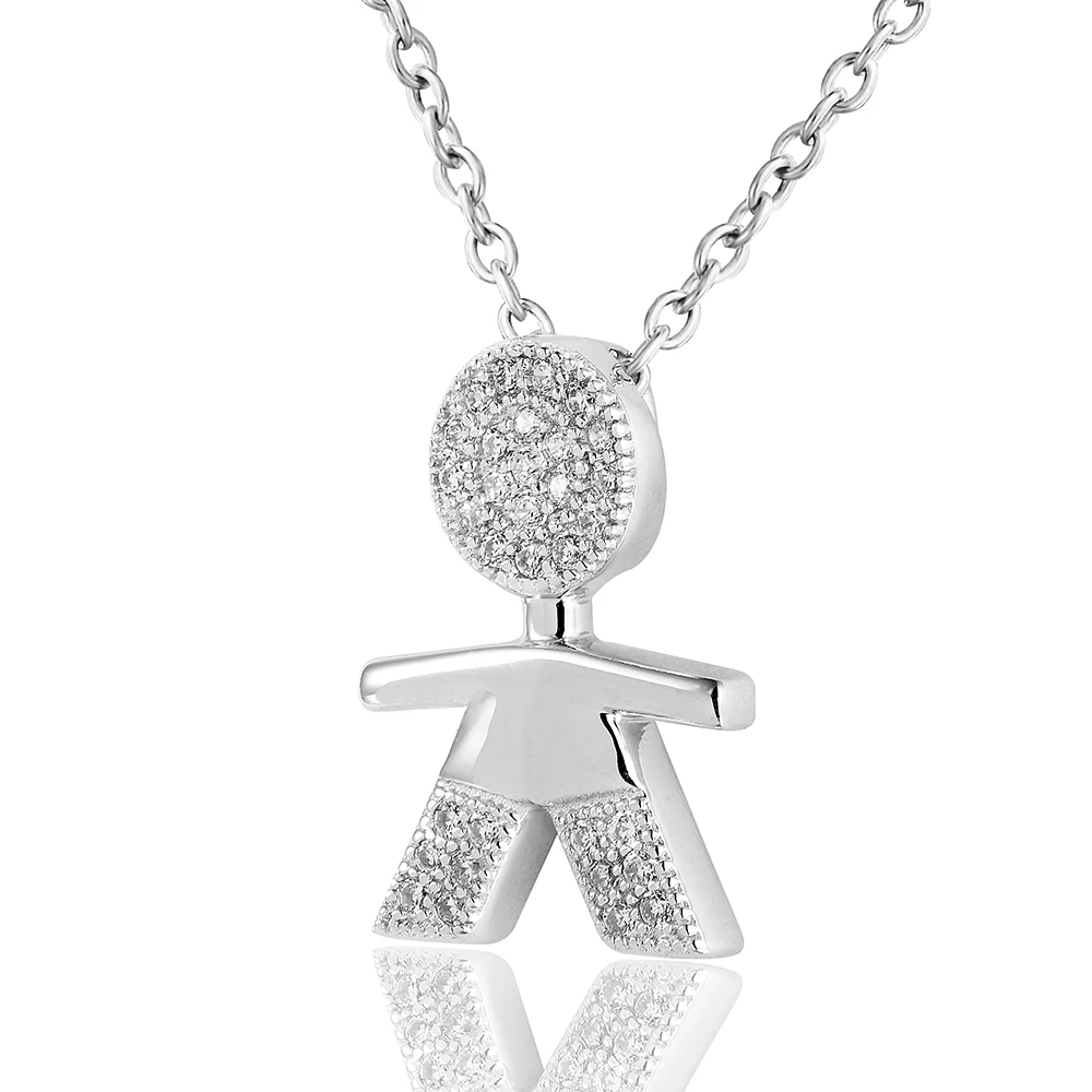 DORMITH real 925 sterling silver cubic zircon fashion cute boy shape Pendant Necklaces for women Jewelry 
DORMITH real 925 sterling silver cubic zircon fashion cute boy shape Pendant Necklaces for women Jewelry