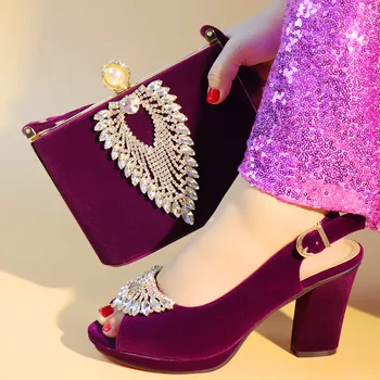 Newest Italian Ladies Shoes and Bags Fashion Purple Velvet Shoes and bag Decorated with Rhinestone Luxury Shoes Women
Newest Italian Ladies Shoes and Bags Fashion Purple Velvet Shoes and bag Decorated with Rhinestone Luxury Shoes Women