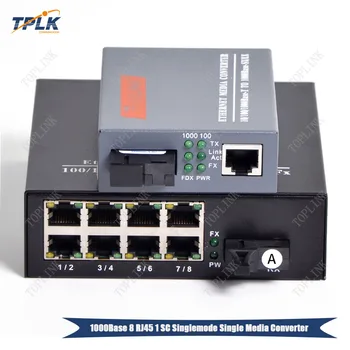 Hot selling 1pair 1000mbps Singlemode single fiber Gigabit Ethernet Media Converter 8 RJ45 UTP and 1 SC Port Media Converter
Hot selling 1pair 1000mbps Singlemode single fiber Gigabit Ethernet Media Converter 8 RJ45 UTP and 1 SC Port Media Converter