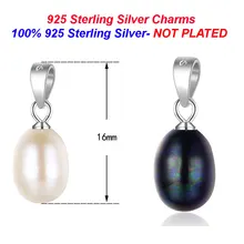 100% Plata de Ley 925 colgante de abalorio con perla Vnistar perlas de gota de agua para mujer fabricación de collares DIY al por mayor(China)