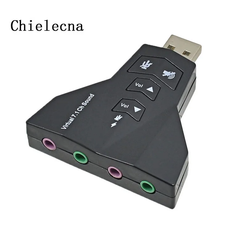 Chielecnal ПК ноутбук WinXP/78 Linux MacOS Внешняя USB Аудио Звуковая карта адаптер Виртуальный 7
