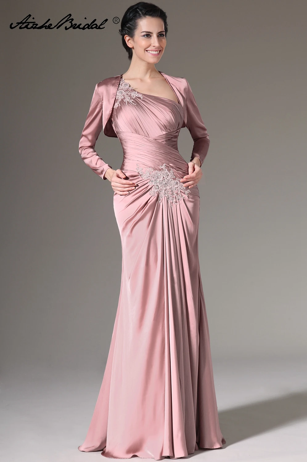 Real Photos One Shoulder Pleated Satin plus size 2018 new formal plus size Mother of the Bride Dresses with Jacket
Real Photos One Shoulder Pleated Satin plus size 2018 new formal plus size Mother of the Bride Dresses with Jacket
