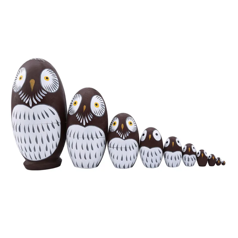 10 Pcs/Set Egg-shaped Owl Russian Dolls Hand Painted Home Decor Birthday Gifts Baby Toys Nesting Dolls Wooden Matryoshka
10 Pcs/Set Egg-shaped Owl Russian Dolls Hand Painted Home Decor Birthday Gifts Baby Toys Nesting Dolls Wooden Matryoshka