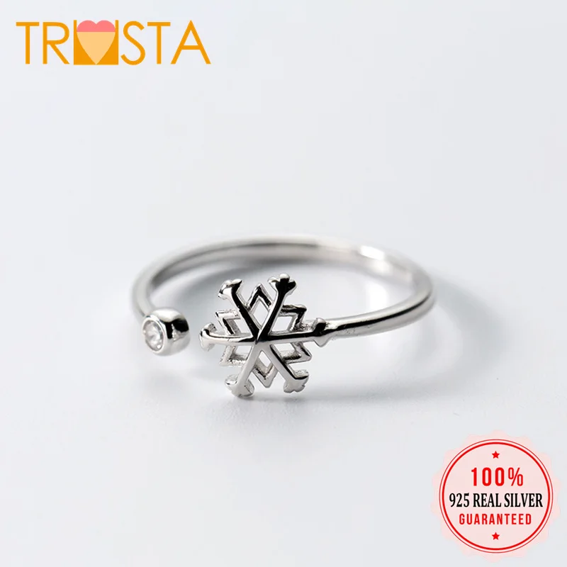 Trusta 100% 925 Solid Real Sterling Silver Snowflake CZ Openingl Ring Sizable 5 6 7 For Women Girl Silver Jewelry XY1218
Trusta 100% 925 Solid Real Sterling Silver Snowflake CZ Openingl Ring Sizable 5 6 7 For Women Girl Silver Jewelry XY1218