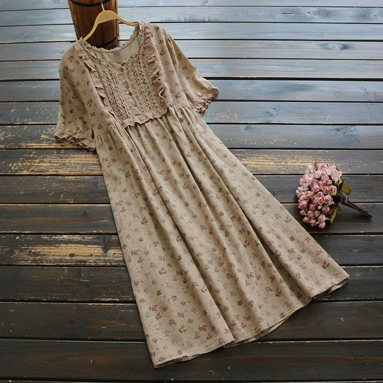 Vintage Mori Girl Dress Lace 2019 Summer New Cotton A line Dress Big Size Floral Print Short Sleeves Female Korean Fashion Robe
Vintage Mori Girl Dress Lace 2019 Summer New Cotton A line Dress Big Size Floral Print Short Sleeves Female Korean Fashion Robe